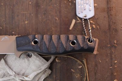 3DK MAK 4" Fixed Drop Point, Desert Tan Cerakote M390 Blade / Black G10 handle