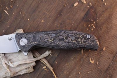Shirogorov Recon 1 Exclusive Hati Gen 3 3.75&quot; Linerlock Flipper / TechnoCarbon  / Bead Blasted MagnaCut ( Pre Owned )