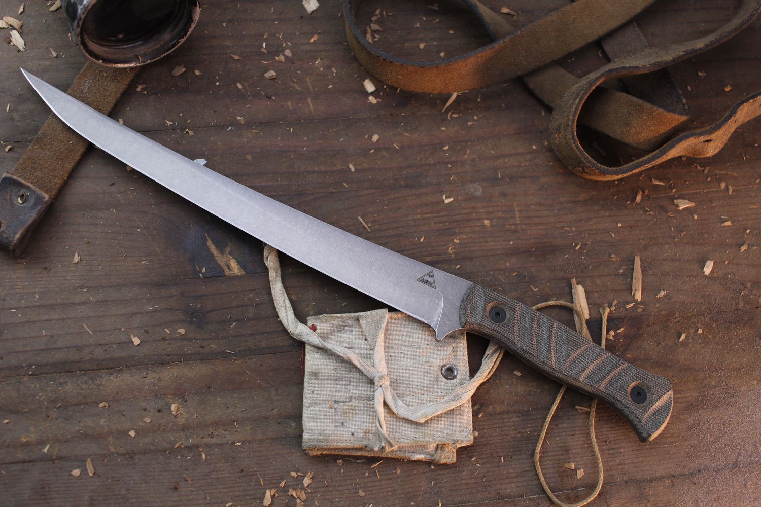 Alaska Blade Works Susitna 9” Filet / OD Green Canvas Micarta / Stonewashed S45VN