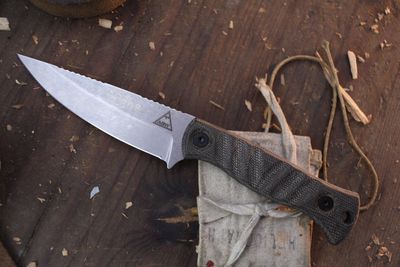 Alaska Blade Works Wrangell Ultralight 3.7” Fixed Blade / OD Green Canvas Micarta / Stonewashed S45VN