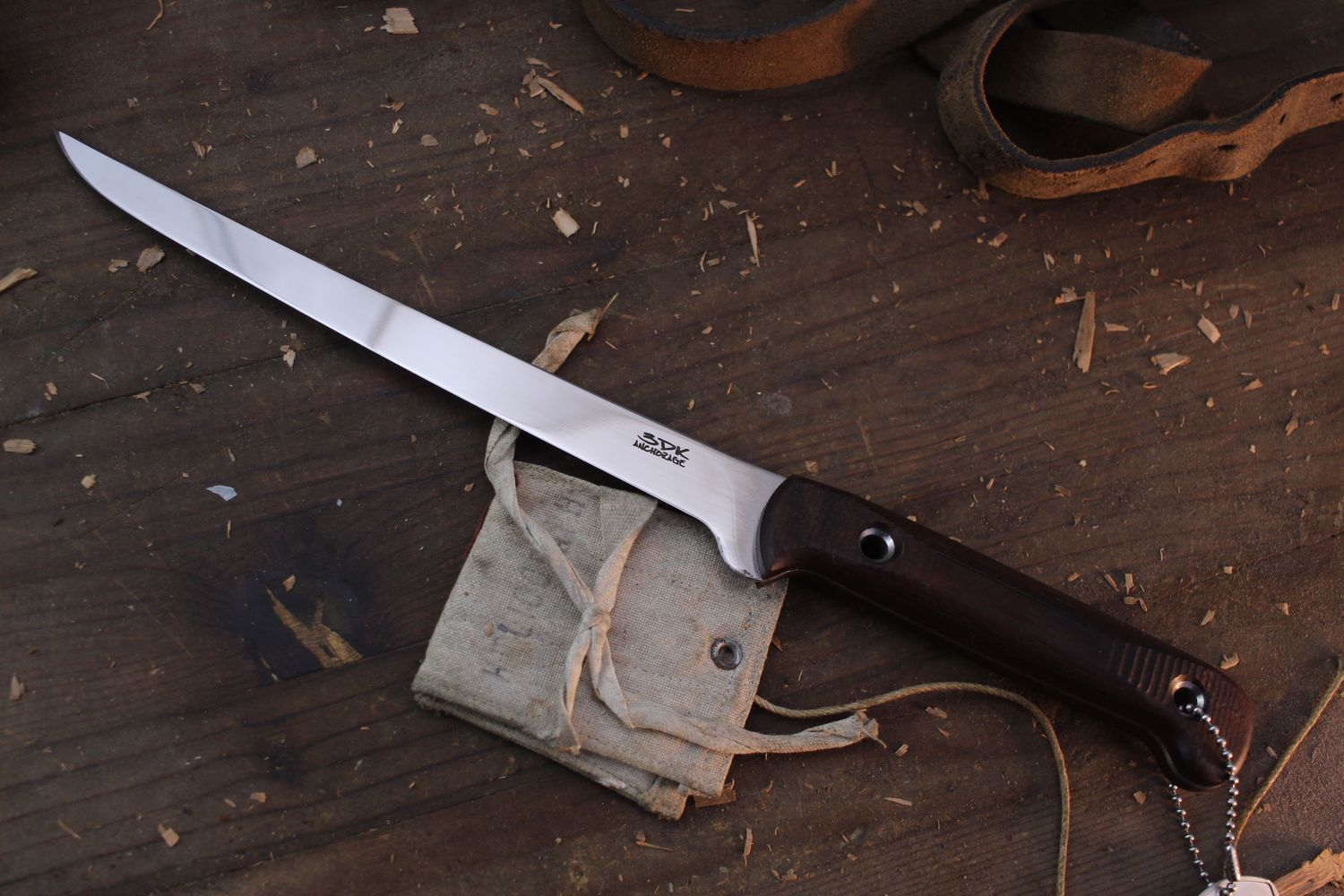 3DK Fisher 8&quot; Fillet Knife,  Bolivian Rosewood