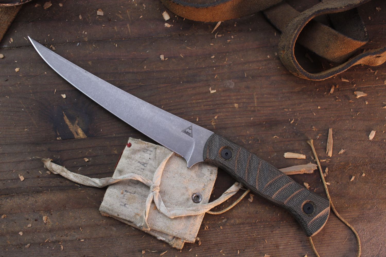 Alaska Blade Works Susitna 6” Filet / OD Green Canvas Micarta / Stonewashed S45VN