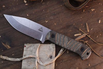 Alaska Blade Works Chugach 4” Fixed Blade / OD Green Canvas Micarta / Stonewashed S45VN