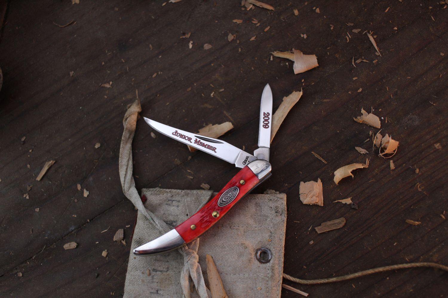 Case Collectors Club Small Texas Toothpick 3&quot; Closed Slipjoint Folder / SalmonJigged Bone / Polished Tru-Sharp ( Pre Owned )
