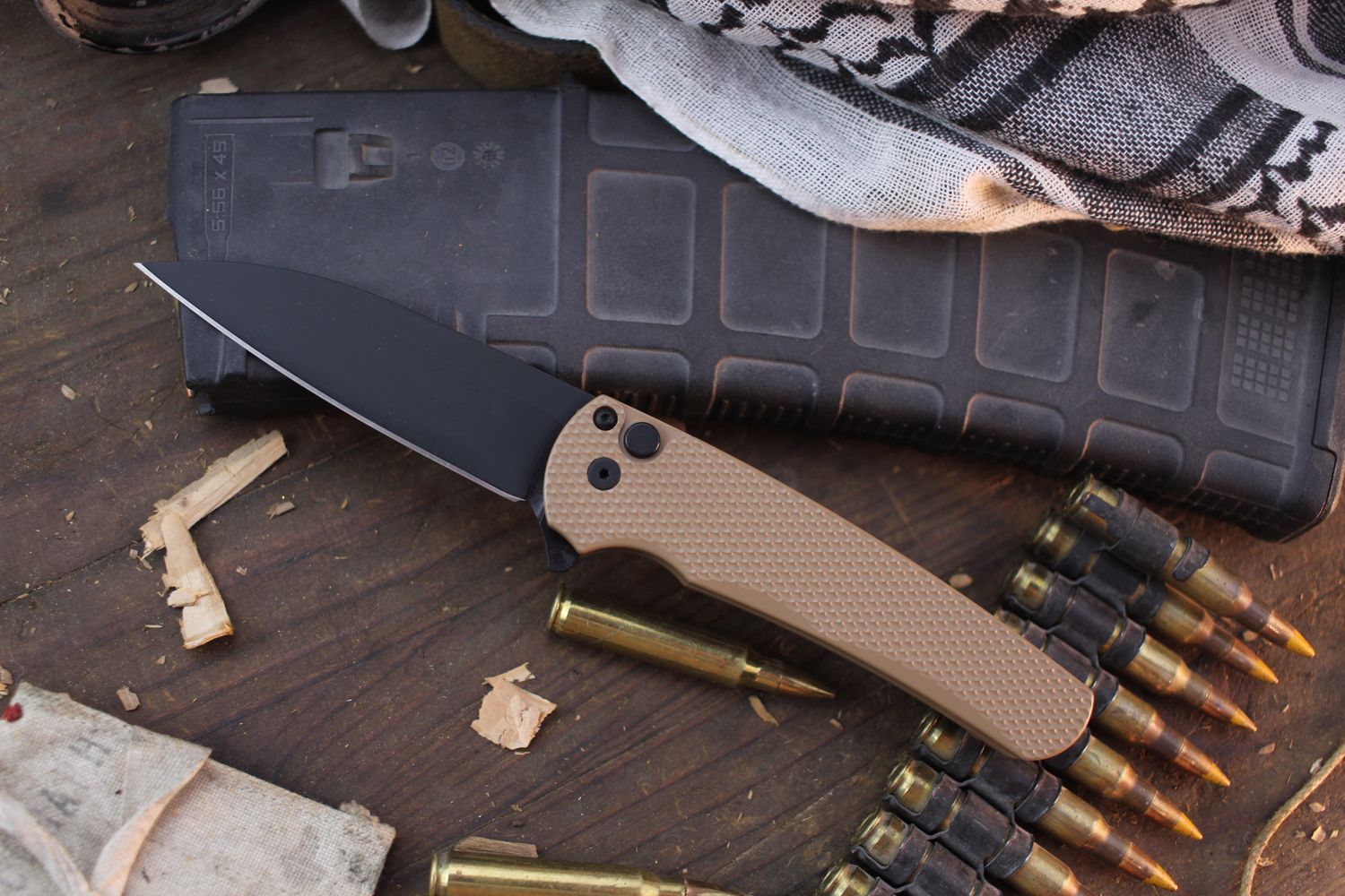 Pro-Tech Malibu 3.3&quot; Wharncliffe Plunge Lock Flipper / Brown Cerakote Aluminum / Black Cerakote CPM-MagnaCut ( Pre Owned )