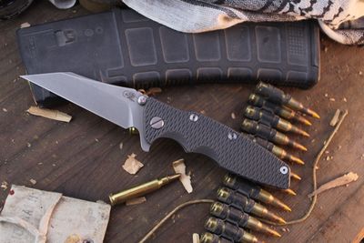 Hinderer Eklipse 3.5&quot; Framelock Flipper / Black G-10  &amp; Battle Blue Titanium / Working Finish Wharncliffe 20CV ( Pre Owned )