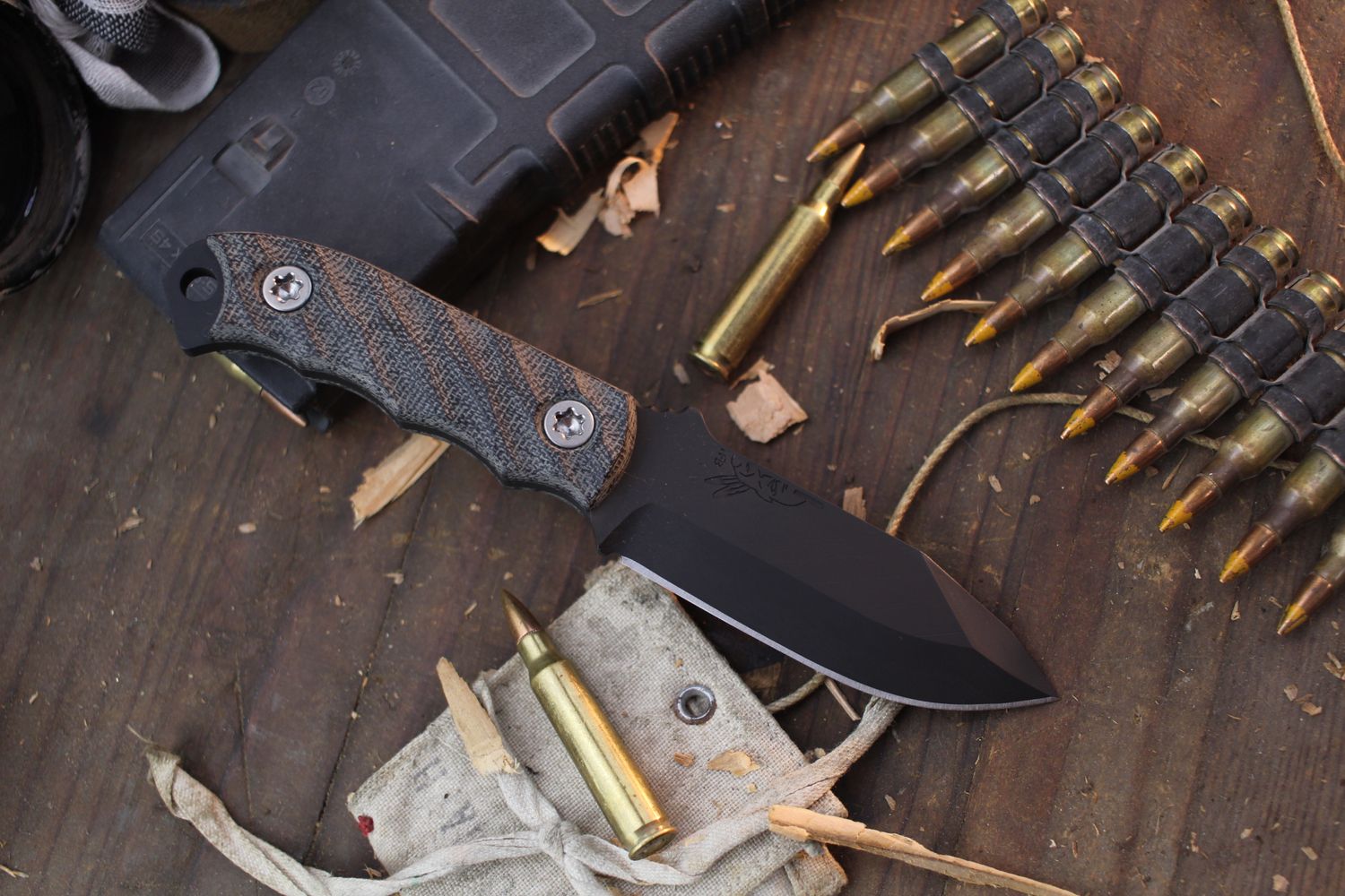 Half Face Blade Disaster Cub 3.25&quot; Fixed Blade / Black Micarta / Armor Black Cerakote 3V