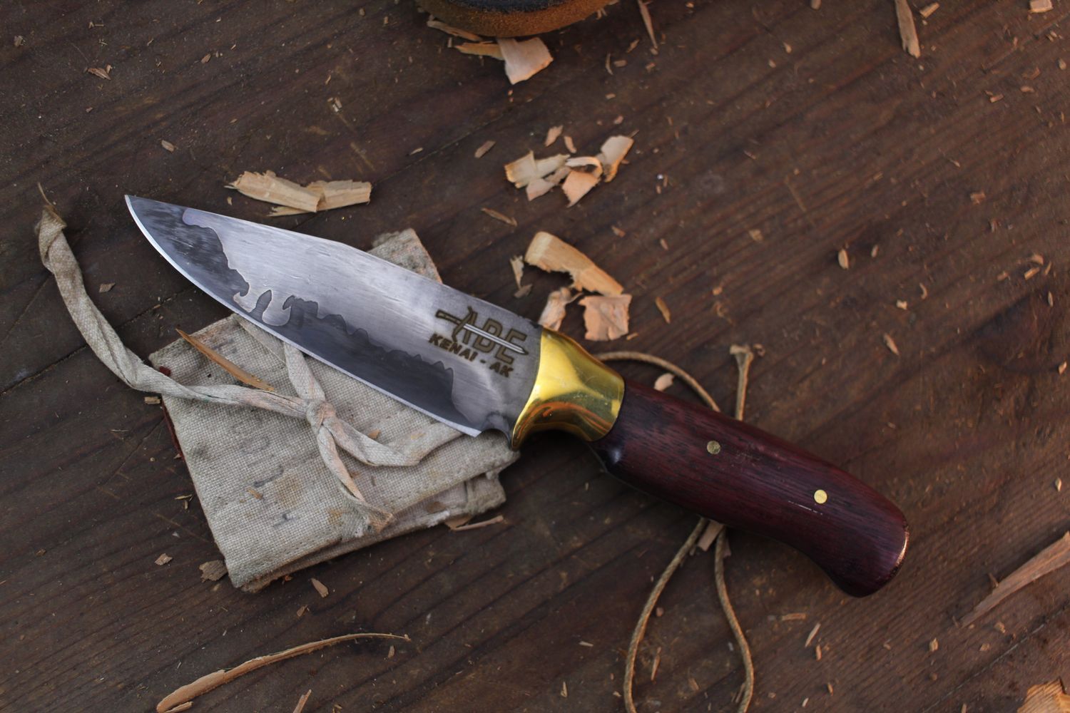 Abe Knives 4” Clip Point Stabber / Purple Heartwood / Alaskan Forged San Mai
