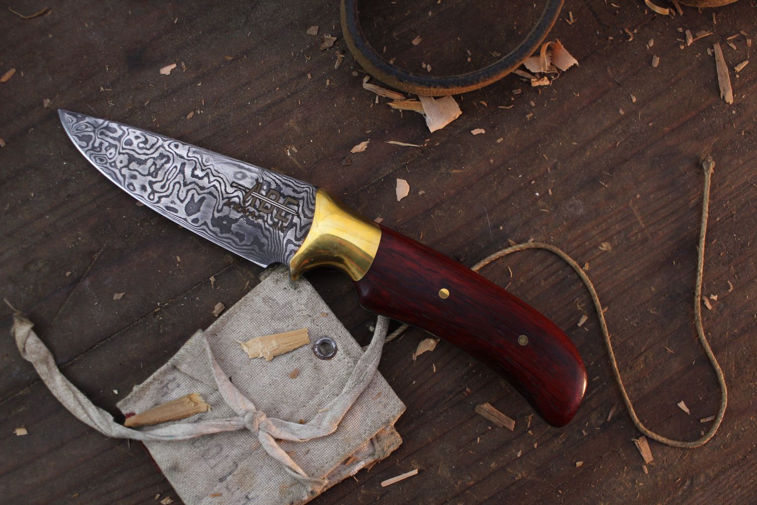 Abe Knives 3.25” Drop Point Hunter / Padauk / Alaskan Forged 78 Layer Damascus