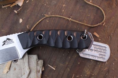 3DK Riot 3.7" Fixed Tanto Point, K110 Blade / Black Chugach Mountain G10 handle
