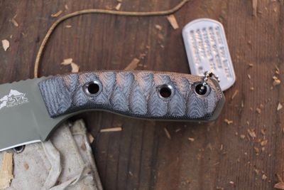 3DK Riot 3.7" Fixed Tanto Point, OD Green Cerakote K110 Blade / Black Micarta handle