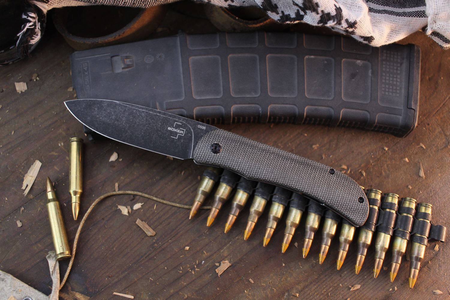 Boker Plus Exscalibur 3.4&quot; Framelock Folder / Black Micarta / Blackwashed D2