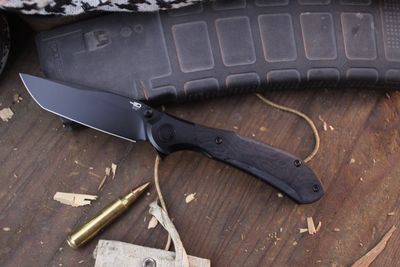 Bestech Knives Constellation 3.05&quot; Framelock Flipper / Titanium Bolsters &amp; Black Patterned G-10/ Black PVD MagnaCut