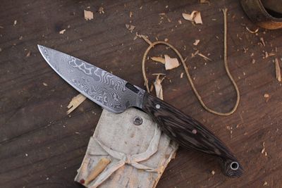 Mark Couch Drop Point 3" Fixed Blade Hunter / Wenge / Alaskan Forged Damascus
