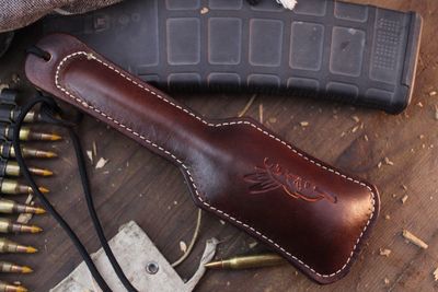 Half Face Blade Slap Jack / Dark Ostrich Leather / 18 Ounces
