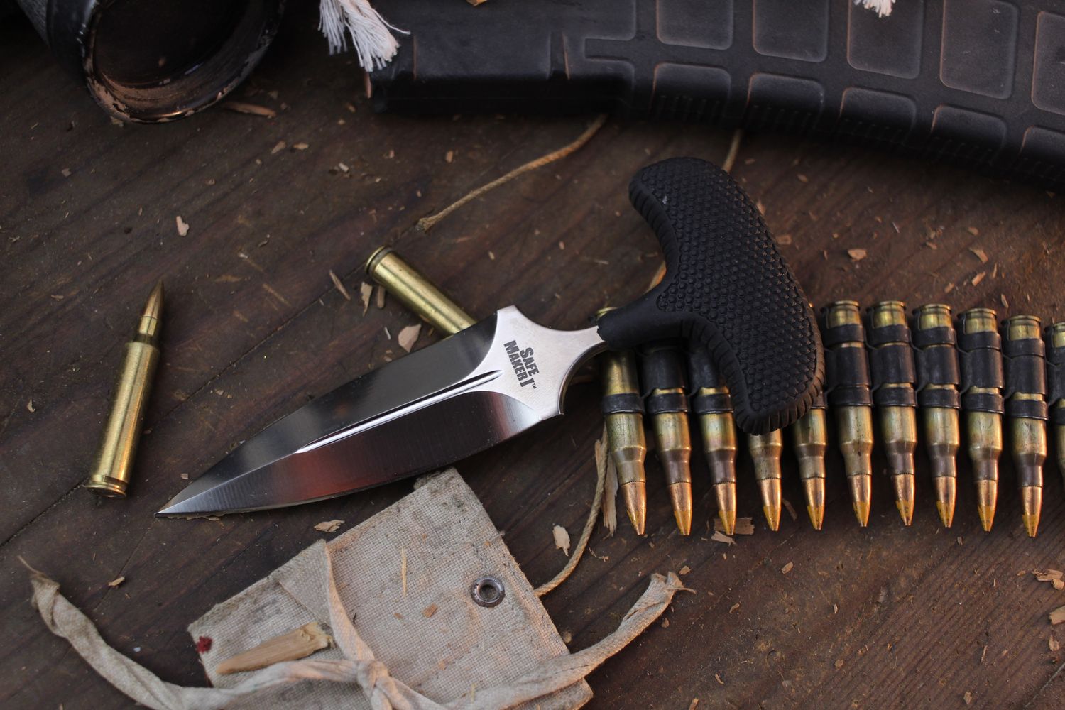 Cold Steel Vintage Japanese Safe Maker 1 4.5&quot; Punch Dagger / Black Kraton / Satin AUS-8 ( Pre Owned )