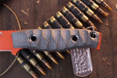 3DK MAK 4" Fixed Drop Point, Hunter Orange Cerakote M390 Blade / Black Micarta G10 Handle