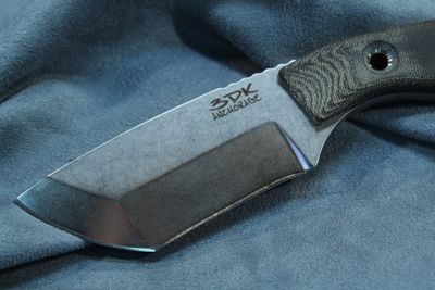 3DK Riot 3.7" Fixed Tanto Point, K110 Blade / Black Micarta handle