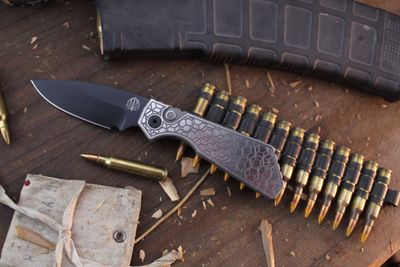 Pro-Tech Prototype Strider PT 3&quot;  Auto Folder / Gridlock Pattern Two-Tone Stainless Steel / DLC Magnacut ( Pre Owned )