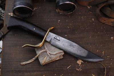 Highlands Forged Fighter 7&quot; Bowie / Wenge / Alaskan Forged San Mai
