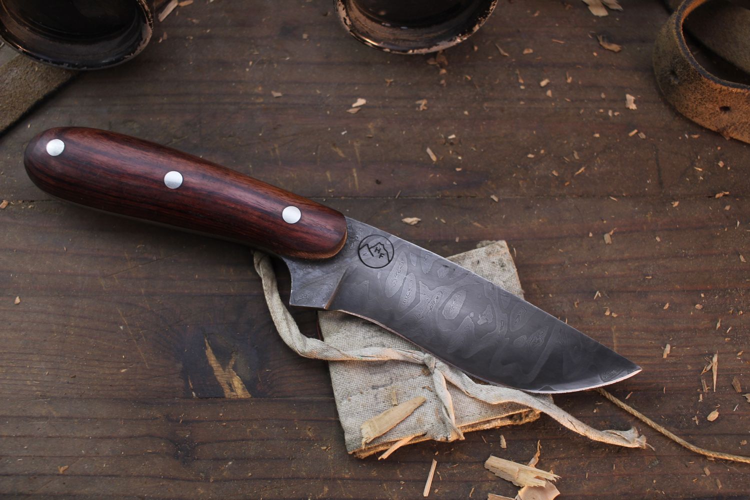 Highlands Forge Custom 5&quot; Fixed Blade Mini Hunter / Jatoba / Alaskan Forged San Mai