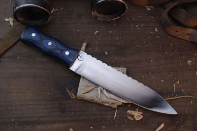 Highlands Forge 7&quot; Dirk / Blue Ultrex / Satin Forged 1095