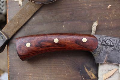 Highlands Forge 5" Fixed Blade Hunter / Bubinga / Alaskan Forged 1084 &amp; 15N20 San Mai