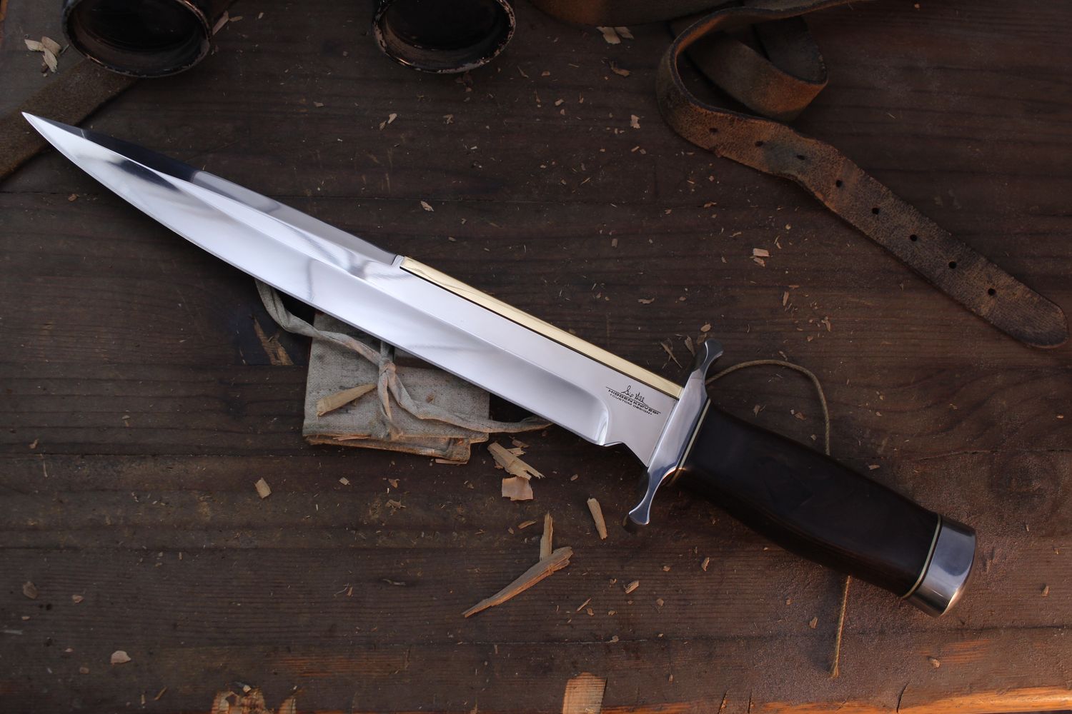 United Cutlery Gil Hibben Old West Toothpick 12&quot; Fixed Blade / Hardwood / Polished AUS-6 ( Pre Owned )
