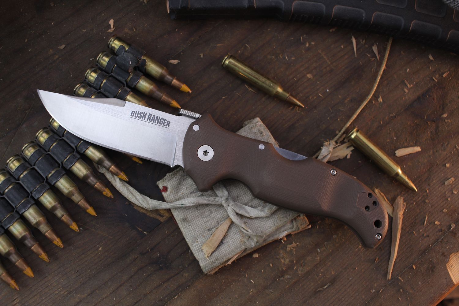 Cold Steel Bush Ranger 3.5&quot; Lockback Folder / Brown G-10 / Satin S35VN ( Pre Owned )