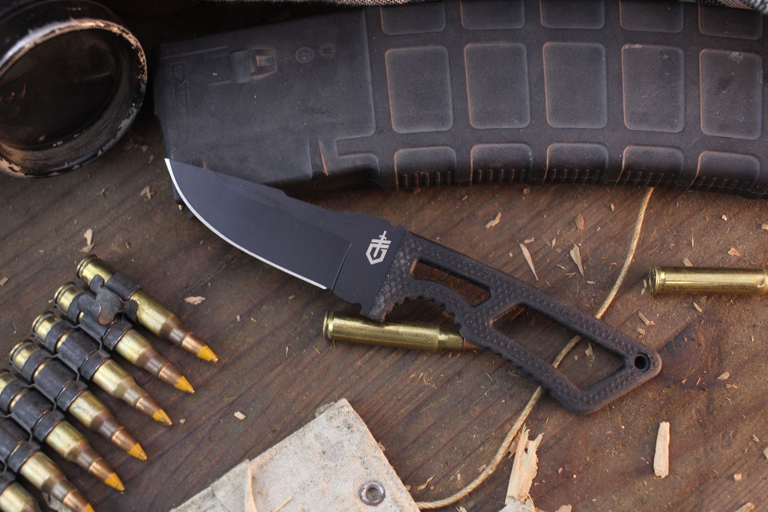 Gerber Ghostrike 3.25&quot; Fixed Blade / Skeletonized &amp; GFN / Black 420HC ( Pre Owned )