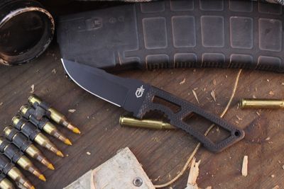 Gerber Ghostrike 3.25&quot; Fixed Blade / Skeletonized &amp; GFN / Black 420HC ( Pre Owned )
