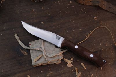 Bark River Knives CUSTOM EXT-2  4.5" Clip Point / Natural Canvas Micarta / Satin 3V ( Pre Owned )