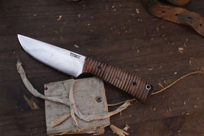 7 Forge Knives Orso 3.5" Fixed Blade / Stacked Leather / Satin 80CrV2 ( Pre Owned )