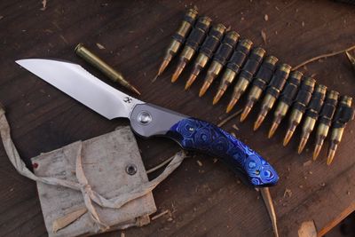 Kansept Knives Cosmos 3.58&quot; Framelock Flipper / Timasucs / Satin 20CV