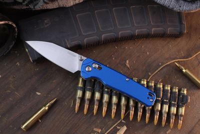 Kershaw Bel-Air 3.4&quot; Cross Bar Lock Folder / Blue Aluminum / Stonewash Magnacut
