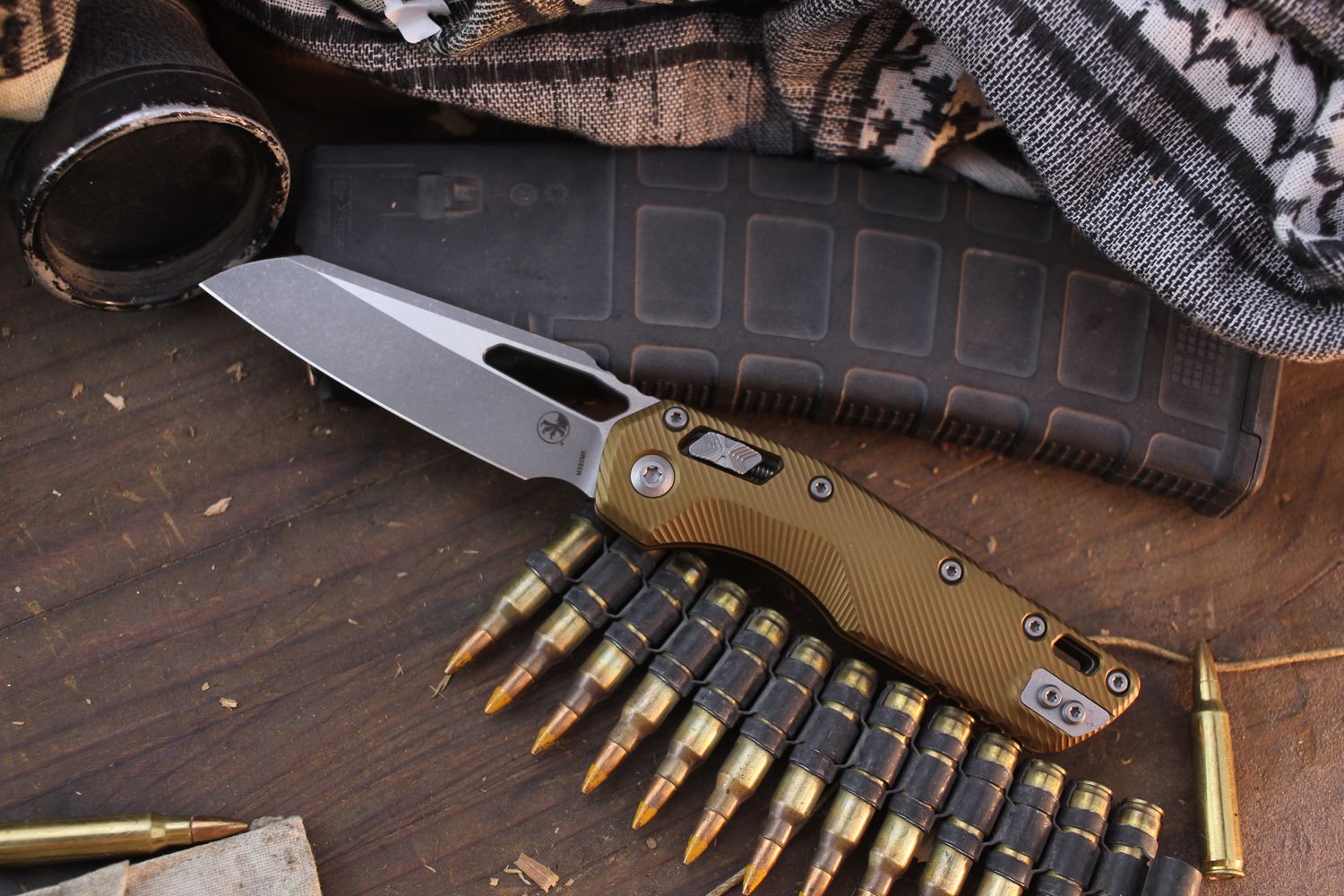 Microtech MSI 3.8&quot; Ram-Lok Folder / Fluted Tan Aluminum / Apocalyptic M390MK