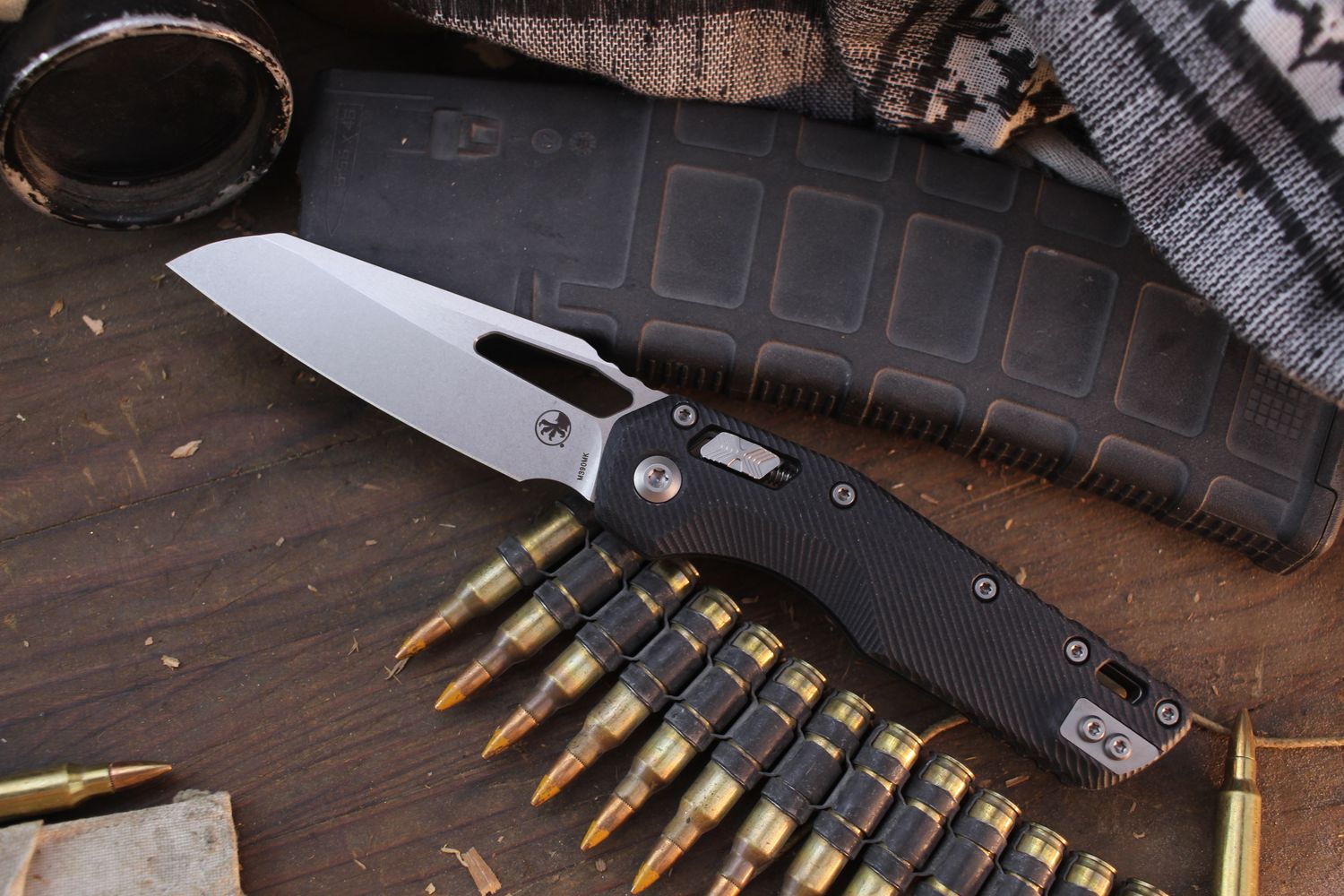 Microtech MSI 3.8&quot; Ram-Lok Folder / Fluted Black G-10 / Stonewashed M390MK