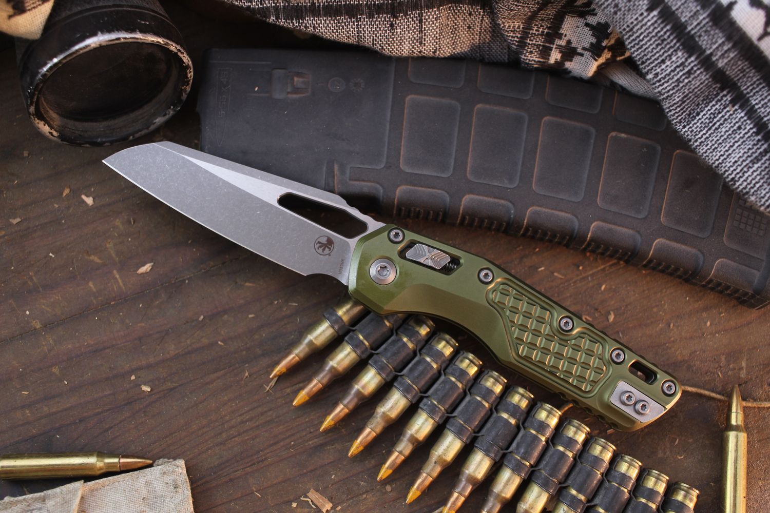 Microtech MSI 3.8&quot; Ram-Lok Folder / OD Green Fragged Aluminum / Apocalyptic M390MK