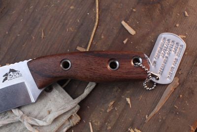 3DK Riot 3.7" Fixed Modified Tanto, K110 Blade / Mesquite Wood
