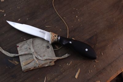 Bolduc Knives 3.75" Clip Point Utility / Stag &amp; Ebony / Polished CTS-XHP ( Pre Owned )