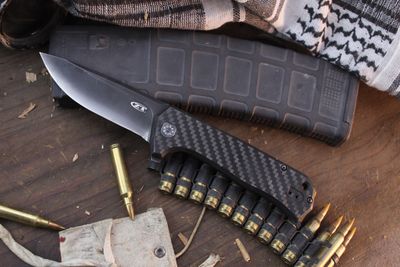 Zero Tolerance 0804CF Rexford 3.875&quot; Framelock Flipper / Carbon Fiber / Black 204P ( Pre Owned )