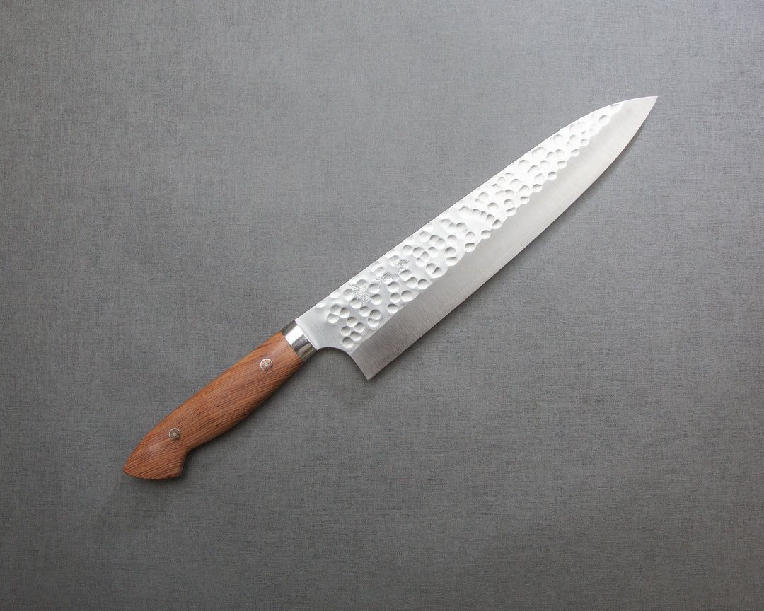 Kato Yoshimi Hand Crafted 8.26&quot; Gyuto / Cherry Wood / Hammer Finished R2 &amp; SG2 Core San Mai ( Pre Owned )
