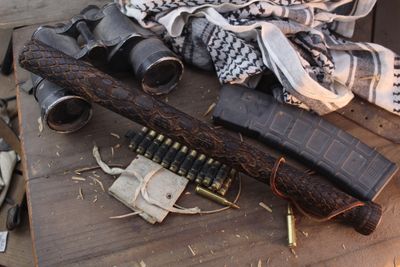 RMJ Gold Point Forge Angry Steve 18" Thumper / Snake Carved Burnt Hickory ( Pre Owned )