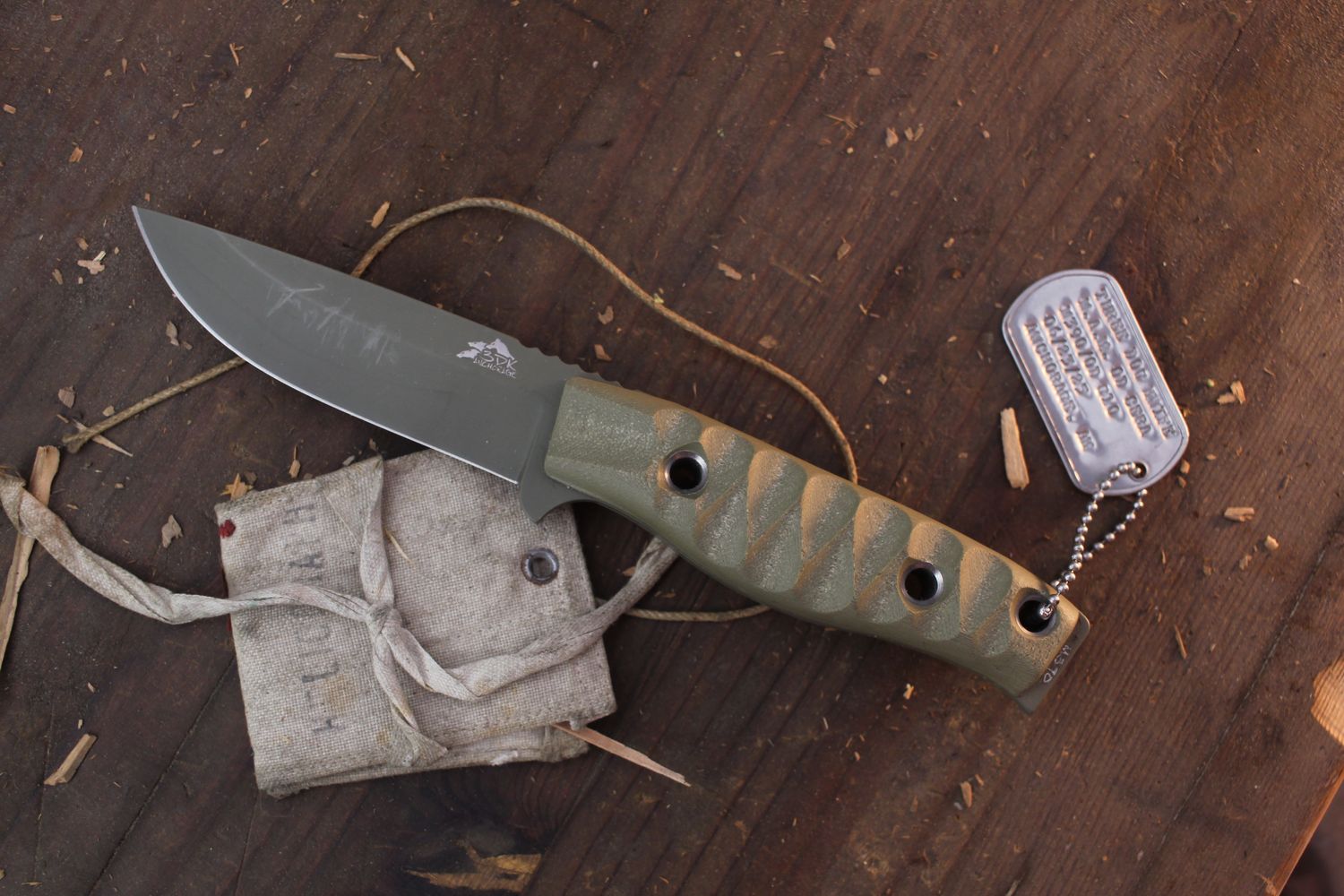 3DK MAK 4&quot; Fixed Drop Point, OD Green Cerakote M390 Blade / OD Green G10 Handle ( Pre Owned )