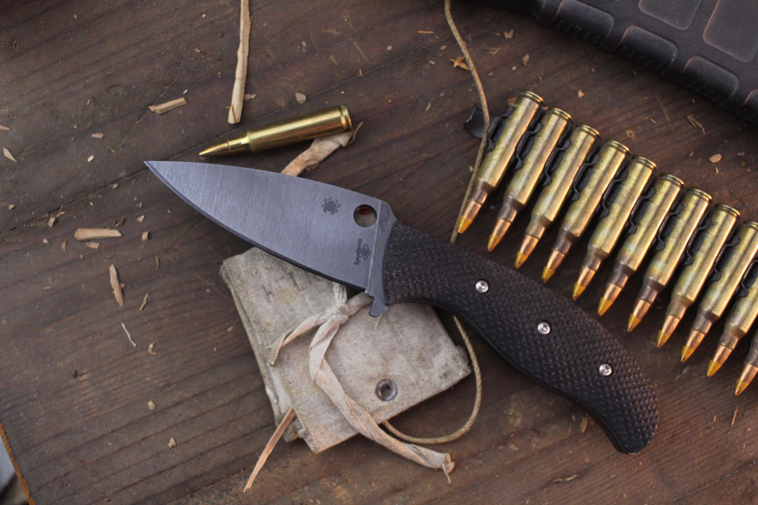 Spyderco Mule Team MT40P 3.375 Fixed Blade / Black G-10 /  Satin High Impact Ceramic ( Pre Owned )