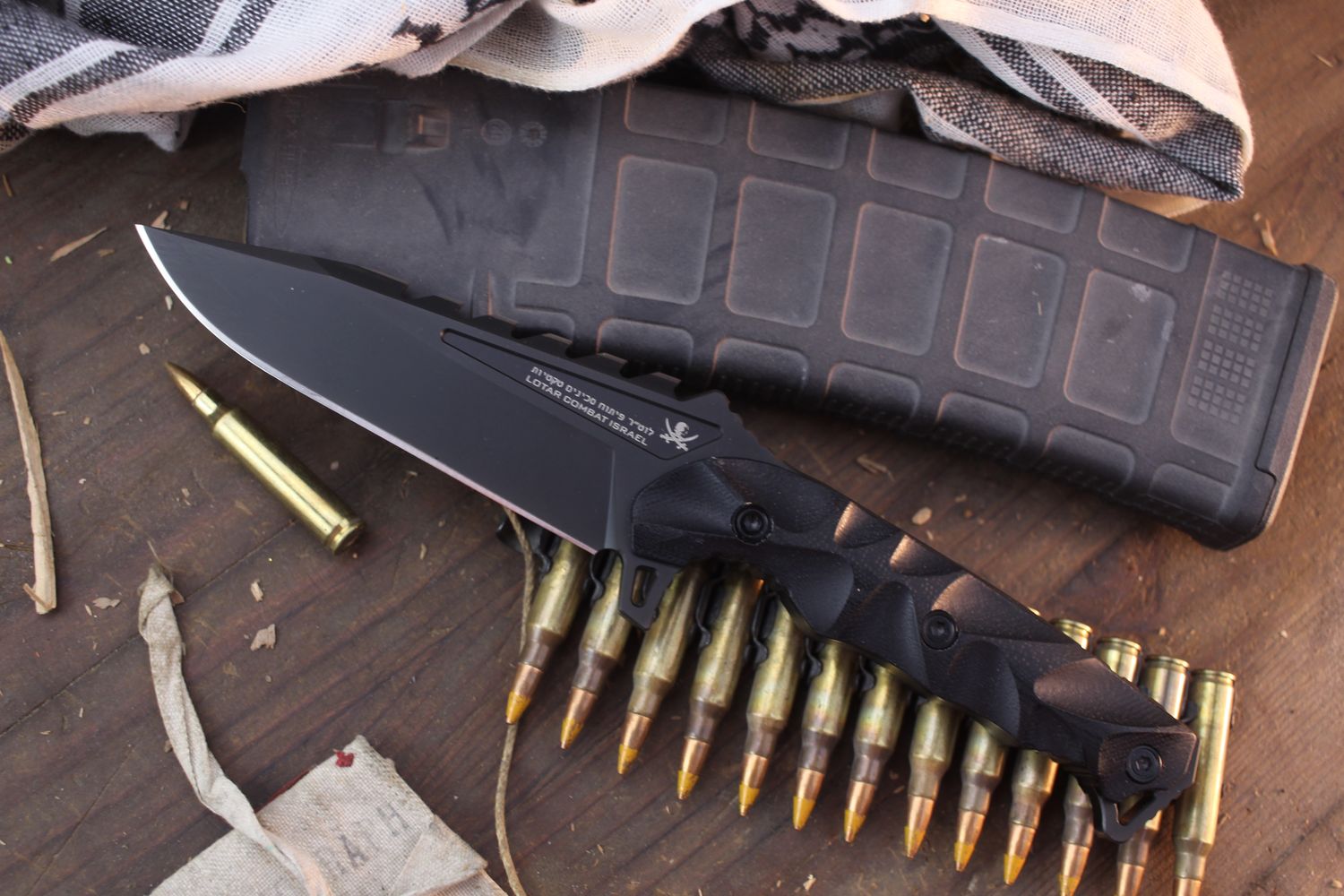 LOTAR Combar KARNAFF Gen.3 GHOST MilSpec Elite 4.29&quot; Fixed Blade / Black G-10 / Black D2 ( Pre Owned )
