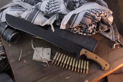 Medford Knife &amp; Tool (MKT) Tach Mach 12.5&quot; Machete / Coyote Tan G-10 / Black CPM-S7 ( Pre Owned )