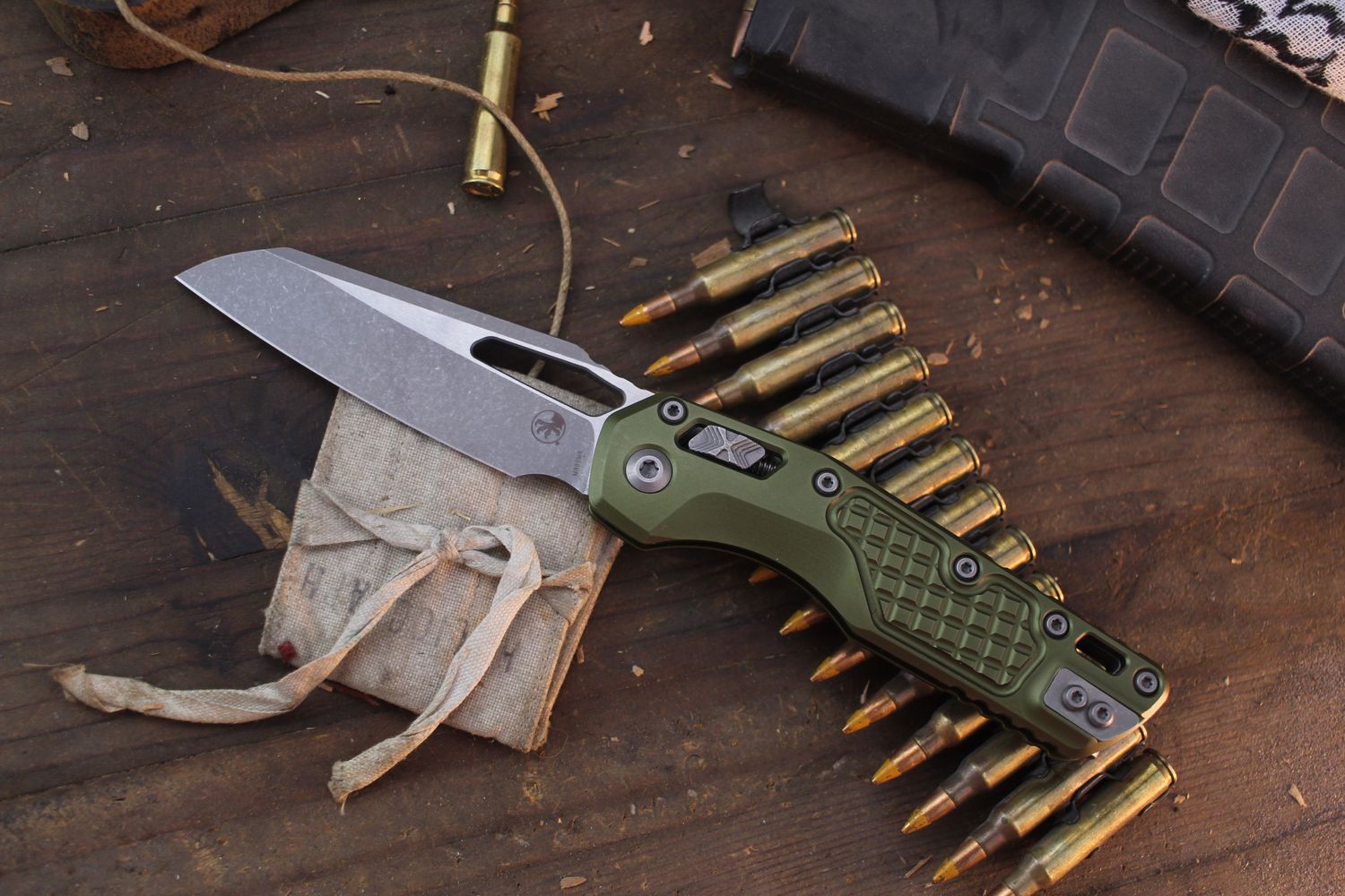 Microtech MSI 3.8&quot; Ram-Lok Folder / OD Green Fragged Aluminum / Apocalyptic M390MK ( Pre Owned )