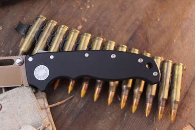 Demko AD20.5 Shark Foot 3.2" Shark Lock Folder / Black Cerakote Titanium / Burnt Bronze Cerakote 20CV