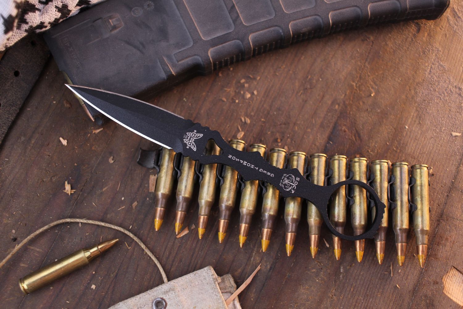 Benchmade SOCP 3.22&quot; Fixed Blade / Black Skeletonized / Black 440C ( Pre Owned )